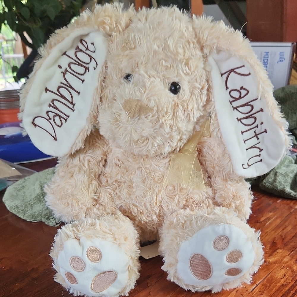 Hug Fun Swirly Tan Bunny ☆ Danbridge Rabbitry ☆  Plush Bunny ☆ Like New